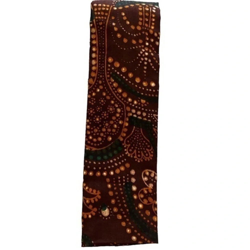 Vintage Rooster Cotton Hand Printed Batik Square Tip Tie, burgundy